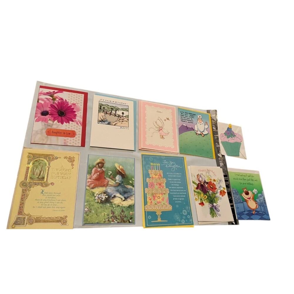 Lot 10 Birthday Cards Hallmark Shoebox Heartline Mixed Designs with Envelopes